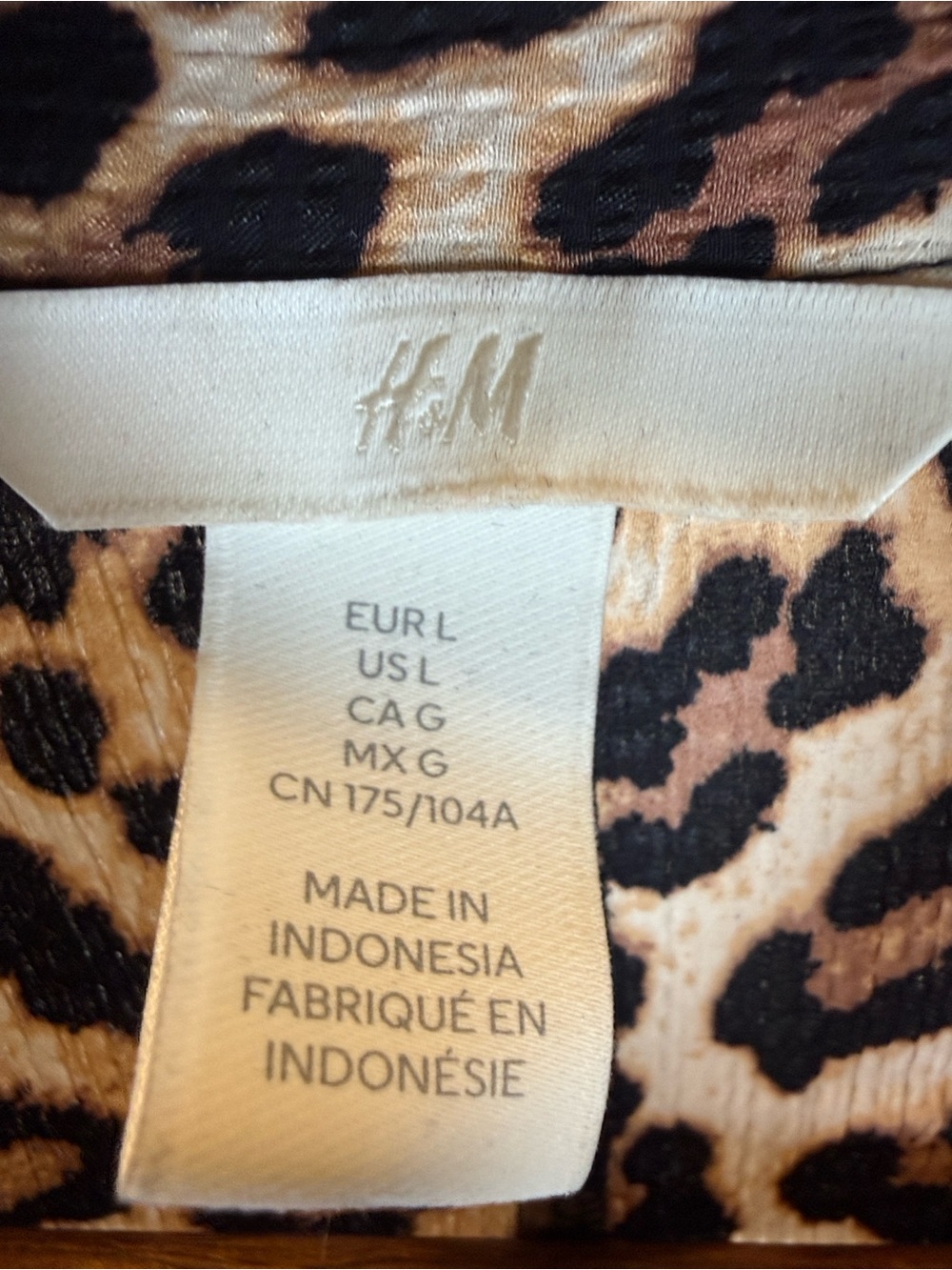 H&M Long Sleeve Leopard Print Shirt Dress | Size L - Picture 2 of 11